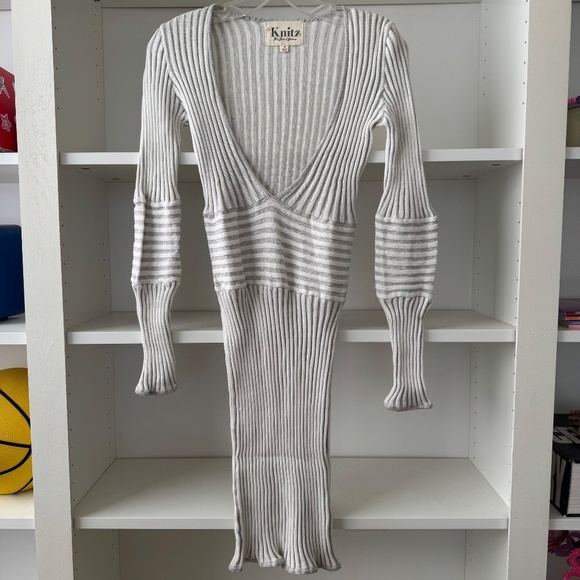 FOR LOVE AND LEMONS KNITZ The Switch Stripe Sweater Dress - Picture 3 of 6